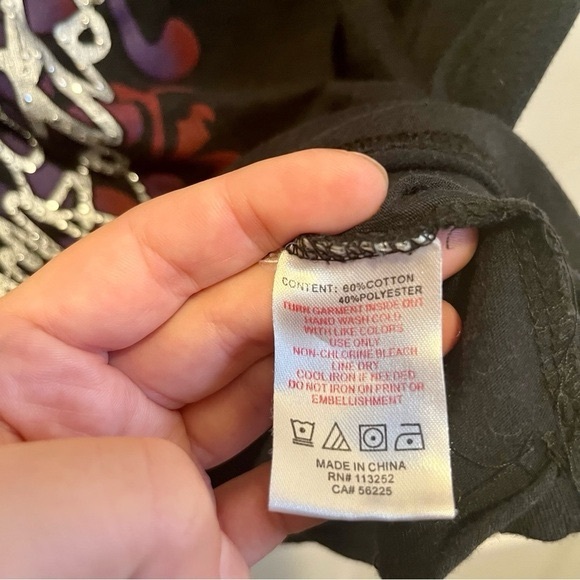 Apple Bottoms Small t shirt top Women black graphic Y2K - Picture 3 of 5